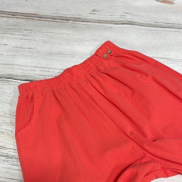 Cellabie Pants NWT Red Orange Wide Leg Cropped Pockets Size Large - Picture 12 of 12